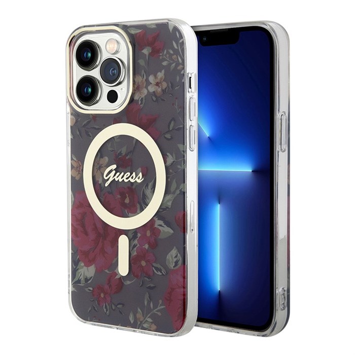 Чехол Guess Flower Hard для iPhone 14 Pro Max (MagSafe) 5261 - фото 23892
