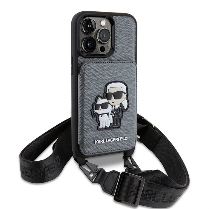 Чехол Lagerfeld Crossbody cardslot PU Saffiano NFT Karl&Choupette Hard для iPhone 14 Pro 5301 - фото 24055