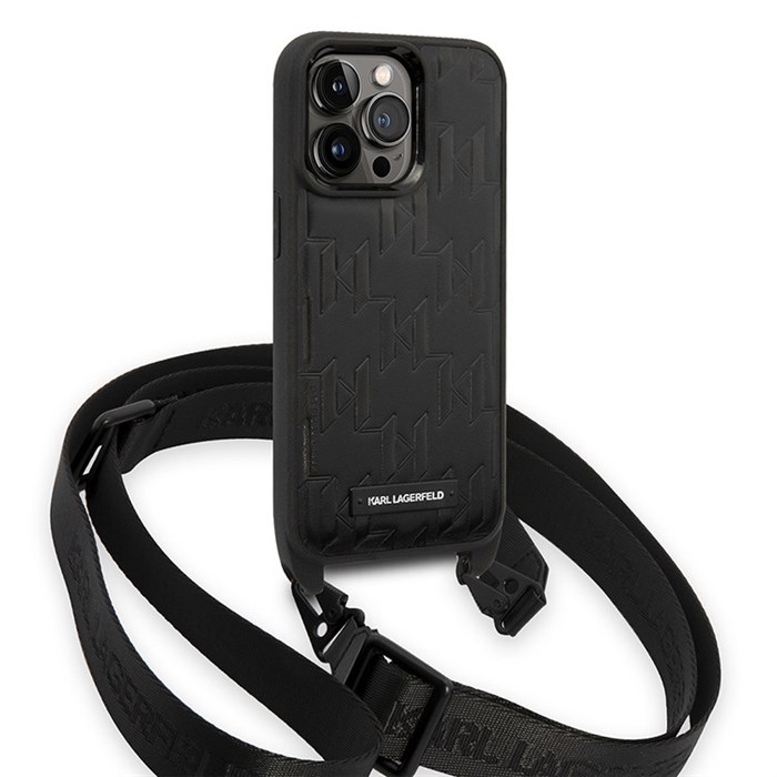 Чехол Lagerfeld Crossbody PU Monogram Plaque logo with Strap Hard для iPhone 14 Pro 5304 - фото 24067