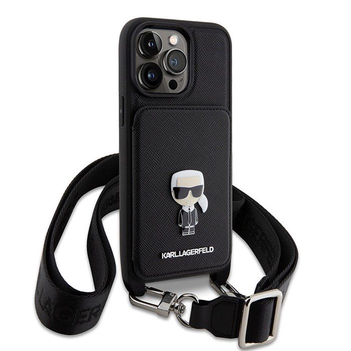 Чехол Lagerfeld Crossbody cardslot PU Saffiano Ikonik metal Hard для iPhone 14 Pro Max 5305 - фото 24069