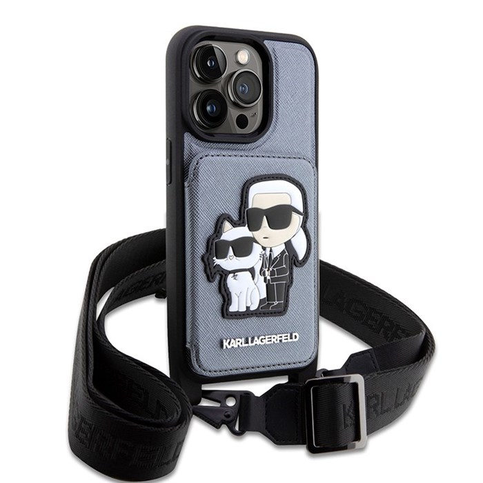 Чехол Lagerfeld Crossbody cardslot PU Saffiano NFT Karl&Choupette Hard для iPhone 14 Pro Max 5308 - фото 24082