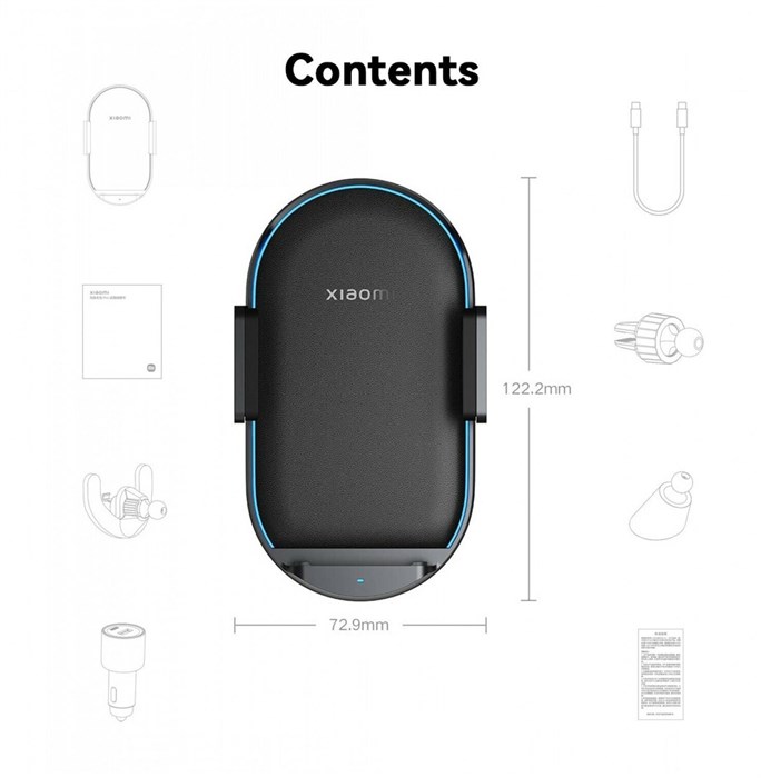 Автомобильный держатель с беспроводной зарядкой Xiaomi Pro 50W Max (WCJ05ZM) 5904 - фото 29547