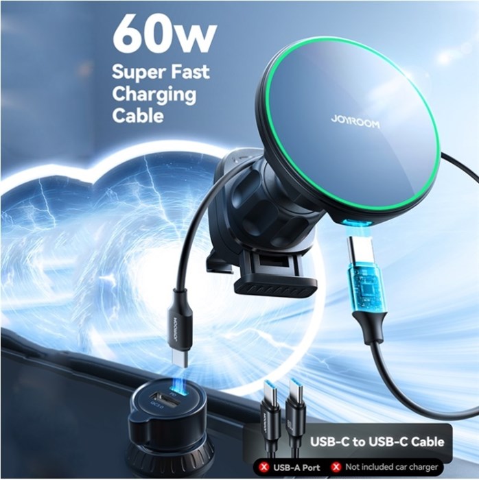 Автомобильный Держатель JoyRoom JR-ZS412 Magnetic Wireless Car Charger Holder 6429 - фото 33960