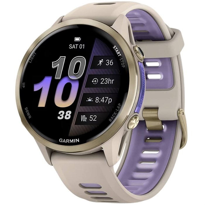Часы Garmin FORERUNNER 970 French Gray Soft GoldTitanium with French Gray/Translucent Indigo Silicon 6802 - фото 37272