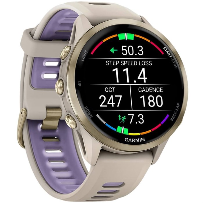 Часы Garmin FORERUNNER 970 French Gray Soft GoldTitanium with French Gray/Translucent Indigo Silicon 6802 - фото 37276