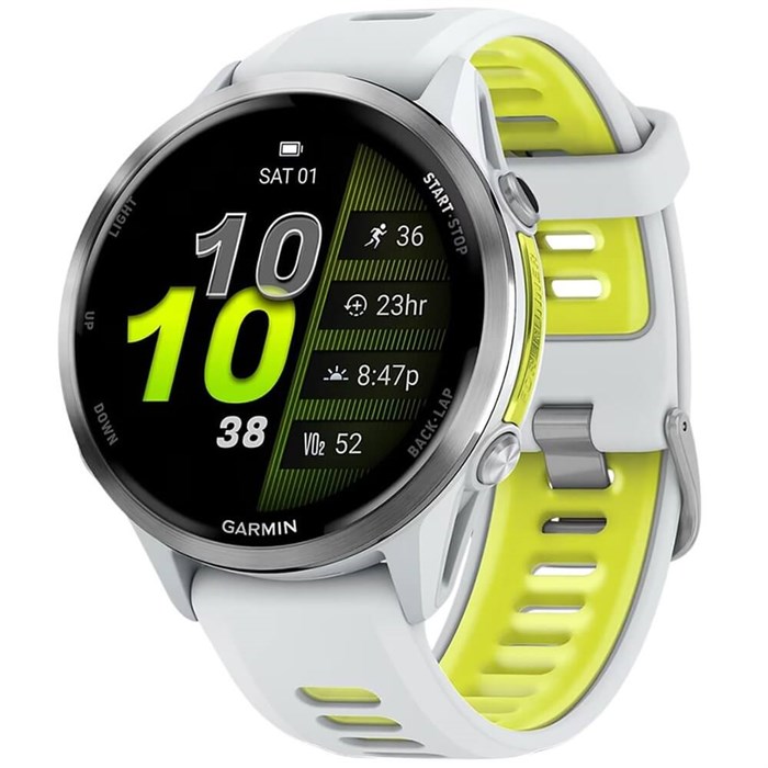 Часы Garmin FORERUNNER 970 Whitestone Titanium with Whitestone/Translucent Amp yellow Silicon with Silver 6803 - фото 37288