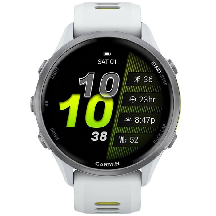 Часы Garmin FORERUNNER 970 Whitestone Titanium with Whitestone/Translucent Amp yellow Silicon with Silver 6803 - фото 37289