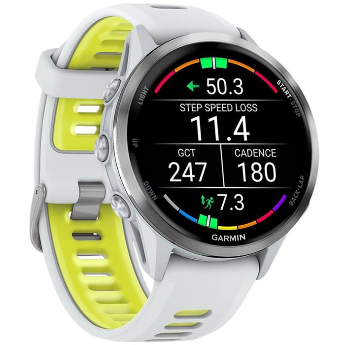 Часы Garmin FORERUNNER 970 Whitestone Titanium with Whitestone/Translucent Amp yellow Silicon with Silver 6803 - фото 37291