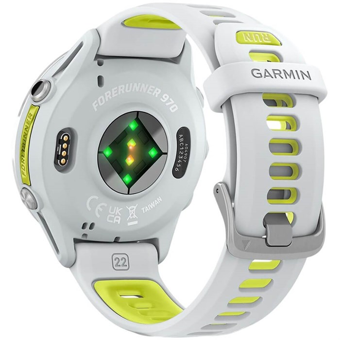 Часы Garmin FORERUNNER 970 Whitestone Titanium with Whitestone/Translucent Amp yellow Silicon with Silver 6803 - фото 37292