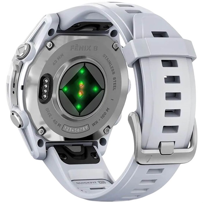 Часы Garmin Fenix 8 43 мм Amoled Silver с силиконовым ремешком Whitestone 6825 - фото 37542