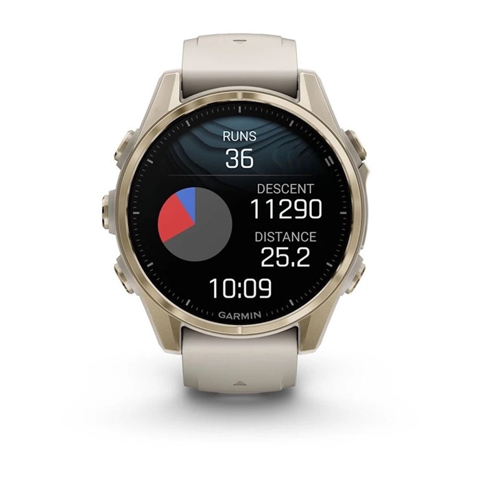 Часы Garmin fenix 8 - 43 mm, AMOLED Sapphire, Soft Gold with Fog grey/dark sandstone silicone band 6984 - фото 39325