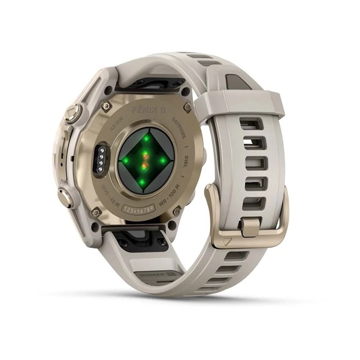 Часы Garmin fenix 8 - 43 mm, AMOLED Sapphire, Soft Gold with Fog grey/dark sandstone silicone band 6984 - фото 39328