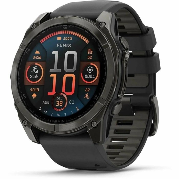 Часы Garmin Fenix 8 43mm Amoled Sapphire Carbon Gray Dlc Titanium with Black Silicone 7182 - фото 41351