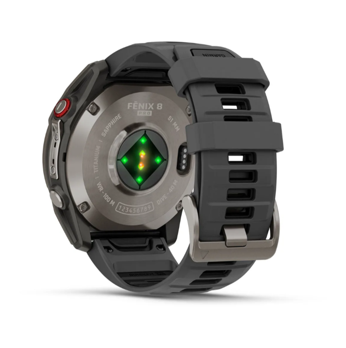 Умные часы Garmin Fenix 8 Pro 47 mm Amoled, титан с графитовым/черным силиконовым ремешком (010-03198-10) 7224 - фото 41792