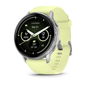 Часы Garmin Venu 4 45mm Silver with Citron Green silicon 7196